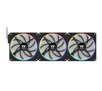 Thermaltake TS140 EX RGB (Pack de 3) | Alto Rendimiento de Refrigeración con Sensor Térmico | MagForce 2.0 Conexión Magnética Rápida Daisy-Chain | RPM y RGB Controlados por Software | 140 mm Negro