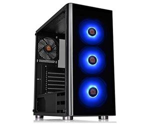 Thermaltake V200 - Chasis ATX de Media Torre ATX de Vidrio Templado edición RGB de 12 V MB con 3 Ventiladores RGB de 120 mm y 12 V + 1 Ventilador Trasero Negro de 120 mm preinstalado CA-1K8-00M1WN-01
