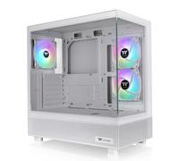 Thermaltake View 270 Plus TG ARGB E-ATX - Caja Color Blanco Nieve con 3 Ventiladores A- RGB de 120 mm incluidos; Compatible con radiador de hasta 360 mm; Panel Frontal y Lateral de Vidrio Templado;