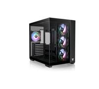 Thermaltake View 380 TG ARGB | Mid Tower ATX | Negro | Doble Cámara, Conectores Ocultos, 4 Ventiladores ARGB Lite De 120 mm Preinstalados, Radiador 360 mm Superior / 280 mm Lateral