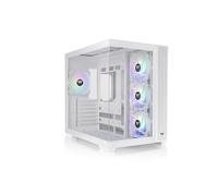 Thermaltake View 380 TG ARGB | Semitorre ATX de Doble Cámara | Compatible con Placas Base de Conectores Ocultos | 4 Ventiladores ARGB Lite de 120 mm Preinstalados | Blanco Nieve