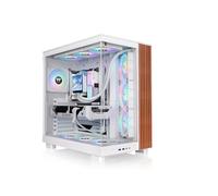 Thermaltake View 380 XL WS ARGB | Semitorre ATX de Doble Cámara | Compatible con Placas Base de Conectores Ocultos | 4 Ventiladores ARGB de 120 mm | Detalles de Madera | Blanco Nieve