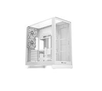Thermaltake View 390 TG | Mid Tower ATX | Blanco Nieve | Panel Lateral Curvo Y Frontal De Cristal Templado, 2 CT120 Preinstalados, PCI-E Giratorio, Kit LCD Opcional
