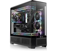 Thermaltake View 600 TG | Full Tower E-ATX | Diseño Panorámico con 4 Paneles de Cristal Templado | Compatible con Radiadores de hasta 420mm y 10 Ventiladores de140 mm | Negro