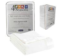 Thermee Micro Flannel THRBKFQSNO - Manta Ligera para Todas Las Estaciones, Lavable y secar a máquina, sin Pelusas, 90 x 84 Pulgadas, Nieve,