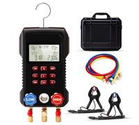 ThermElc AMF-300 Juego de Manómetros Digitales,DigitalJuego de manómetros digitales para refrigeración para 93 tipos de refrigerantes con 2 pinzas de temperatura y mangueras de 3000 psi