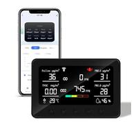 ThermElc CF-30 Medidor de Calidad del Aire para Polen, Regalos de Navidad, PM2.5, PM1.0, Temperatura, Humedad, CO2 Medidor con Pantalla LCD Grande, Aplicación de Configuración e Historial de Datos