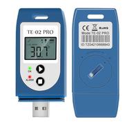ThermElc TE-02 Pro Registradores de Temperatura con Informe Automático en PDF/CSV, Reutilizable, Comparación de Datos de Varios Dispositivos, Dataloger USB-Congelador con Certificado de Calibración