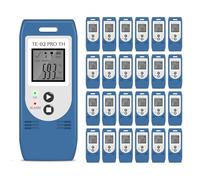ThermElc TE-02 PRO TH 25PCS Registrador de Humedad y Temperatura con Informes CSV y PDF Automáticos, Compare Datos de Múltiples Dispositivos, con Certificado de Calibración-Registrador de Temperatura
