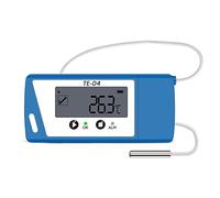 ThermElc TE-04 ET Registrador de datos de temperatura con sonda externa, registrador logístico con múltiples paradas, funciones de pausa y reanudación,sensores internos/externos duales,PDF/CSV auto