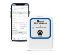 ThermElc TE-B2 Registrador Datos Temperatura Para Vacunas,Compatible con la Norma EN12830, Monitor Para Refrigeradores de Farmacia con cálculo MKT, 12000 Puntos,Reutilizable,Informes PDF sin Contacto