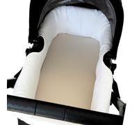 Thermikoa Funda Capazo Universal de Bambula 100% Algodón - Cubre Paredes de Capazo Forrada para Proteger y Darle Más Confort al Carrito del Bebé - Funda Interior Transpirable Esencial (Blanco/Funda)