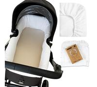 Thermikoa| Kit Funda Capazo Universal de Bambula 100% Algodón + Sabana Bajera + Salvababas Bebé - Cubre Paredes de Capazo Forrada para Proteger y Darle Más Confort al Carrito del Bebé