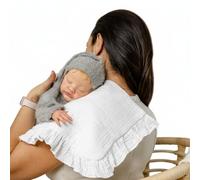 Thermikoa Salvababas Babitas Bebe Capazo, Pack de 2 Muselinas de Algodón para Proteger el Colchón y el Hombro, Multiusos, Paños Doble Capa de Tela de Muselina y Rizo 100% Algodón. Tamaño 38x28 cm
