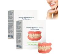 Thermo-Adaptive Smart Full Dentur - Premium Dentures Silicone Reline Kit, Silicone Reline Denture Set, Soft Denture Reline Kit for Men Women, Lower Dentures Ideal for Comfort and Beauty (2)