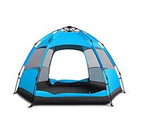 Thermo Insulated Automatic tent 3-4 people double hex big tent outdoor camping tent,Survival, cycling, adventure, windproof, waterproof, picnic, warm, mountain climbing, fishing,240 * 240 * 135 (Color