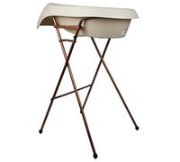 THERMOBABY - Kit de bañera para bebé, bañera de hidromasaje, pie de cobre y manguera de drenaje - plegable y estable - Fabricado en Europa - Beige