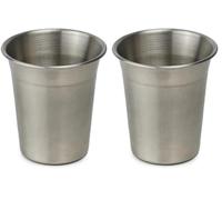 Thermobaby - Vaso de acero inoxidable para niños, compacto, ergonómico, ideal para manos pequeñas, ligero y resistente, fácil de limpiar, cómodo de llevar, apto para lavavajillas (Paquete de 2)