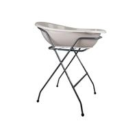 THERMOBABY YOOPI - Juego completo con bañera, patas plegables y manguera de drenaje - Baño de bebé - Ergonómico, estable y fácil de vaciar - Diseño limpio y práctico - Gris Terciopelo