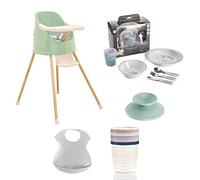 THERMOBABY YOUPLA - Trona - 5 latas de conservación - Caja de vajilla - Ventosa universal - Babero semirrígido