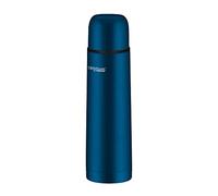 Termo TC Beverage Bottle 0,50 l, azul zafiro, de acero inoxidable, 12 horas de calor, 24 horas de frío, absolutamente hermético, con tapón de rosca y vaso, para universidad, escuela, oficina, viajes,