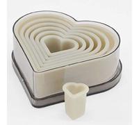 Thermohauser 8300031465 - Juego de cortadores de galletas (nailon), diseño de corazón liso, color blanco 2,5-11,2 cm, 7 piezas.