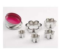 Thermohauser 8300031860 Juego de cortadores (Acero Inoxidable), Margarita, Borde Liso, 6 Piezas, diámetro: 4,0-9,5 cm, embalado en Lata de hojalata