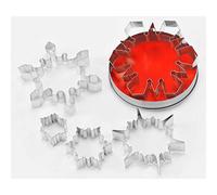 Thermohauser 8300032079 - Juego de moldes para galletas (acero inoxidable, borde liso, 5 piezas, diámetro: 4,9-14,9 cm, empaquetado en caja de almacenamiento de hojalata.