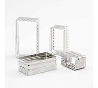 Thermohauser 8300032188 Juego de cortadores de Galletas (Acero Inoxidable), Rectangular, Borde Ondulado, 6,4 x 3,7 - 11,4 x 6,7 cm, empaquetado en Lata de Almacenamiento de Chapa, Plata