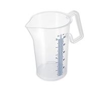 Thermohauser 8300040083 - Vaso medidor con mango cerrado, 500 ml, plástico PP, escala azul en litros y mililitros, transparente