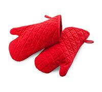thermohauser 8300041184 Guantes de horno, manoplas rojas, hasta aprox. + 250 °C, 32 x 15 cm, de algodón difícilmente inflamable.
