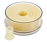 thermohauser Juego de cortadores de galletas (nailon), redondos y lisos, color blanco, diámetro 2,0-10,0 cm, 9 piezas, plástico