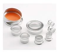 thermohauser Juego de moldes para galletas (acero inoxidable, redondos, borde ondulado, 11 piezas, 2,0-8,5 cm)