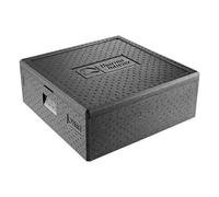thermohauser Thermobox - Caja térmica para pizza (con tapa, 49 L, 59,5 x 59,5 x 22,5 cm), color negro