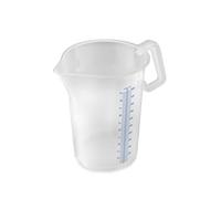 Thermohauser Vaso medidor con mango cerrado, 5000 ml, plástico PP, escala azul en litros y mililitros, transparente