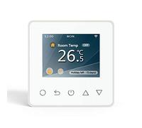 ThermoLife ET81W Blanco - Termostato Wi-Fi con Pantalla a Color - termostato Digital programable con Sensor de Temperatura Interno y Sensor de Suelo - Control de calefacción para Suelo Radiante