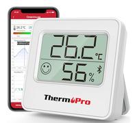 ThermoPro TP357 260FT Bluetooth Termómetro, Higrómetro Digital con Monitor Remoto de Temperatura y Humedad y APP Inteligente, Termómetro Digital Casa con Registros Máximos y Mínimos, Blanco