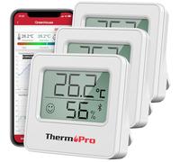 ThermoPro TempPro TP357 260FT Bluetooth Termómetro, Higrómetro Digital con Monitor Remoto de Temperatura y Humedad y APP Inteligente, Termómetro Digital Casa con Registros Máximos y Mínimos, 3 Piezas