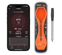 ThermoPro TempPro TP970 180M Termómetro inalámbrico para carne con sonda ultrafina mejorada, termómetro para carne Bluetooth inalámbrico para parrilla exterior, asador de horno de barbacoa