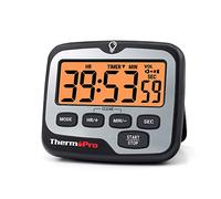 ThermoPro TM01 Temporizador de Cocina Digital con Cuenta Regresiva y Cronómetro Reloj Temporizador Magnético con Alarma Sonora Ajustable y Pantalla LCD Gran Retroiluminación