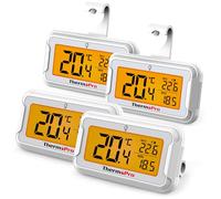 ThermoPro TP110 Termómetro Frigorífico Digital, Termómetro Nevera y Congelador con Pantalla LCD Retroiluminada, Registro MAX/MIN 24h, IPX6 Impermeable, Termómetro Refrigerador(4 piezas)