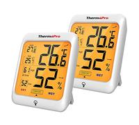 ThermoPro TP53 Termómetro Higrómetro Digital Medidor de Humedad y Temperatura de Interior Termohigrómetro Profesional para Habitación Ambiente con Retroiluminación Táctil, 2 Piezas