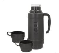 Thermos Botella térmica, Gris, Incluye 2 Tazas, Asa ergonómica, Aislamiento Doble Pared, Rendimiento térmico 12 Horas Calor, 24 Horas frío, Botellas Termo