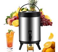 Thermos dispensador de bebidas calientes y frías, Fuente isotérmica dispensador de bebida en acero inoxidable, Contenedor isotérmico con grifo portátil para camping y catering (8L)