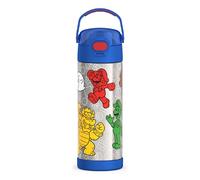 THERMOS FUNTAINER - Botella de acero inoxidable aislada al vacío de 16 onzas con tapa de boquilla ancha, Mario