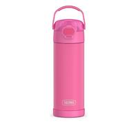 THERMOS FUNTAINER - Botella de acero inoxidable aislada al vacío de 473 ml con tapa de boquilla ancha, color rosa neón