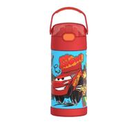 THERMOS FUNTAINER - Botella de acero inoxidable con aislamiento al vacío y sorbete, 355 ml, para niños, diseño de Cars