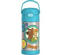 THERMOS FUNTAINER - Botella de agua con pajilla, 12 onzas, botella de agua de acero inoxidable aislada al vacío para niños, con tapa, Scooby-Doo