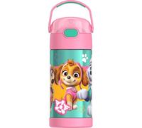THERMOS FUNTAINER - Botella de agua con pajilla, 12 onzas, botella de agua de acero inoxidable aislada al vacío para niños, con tapa, Paw Patrol Girl