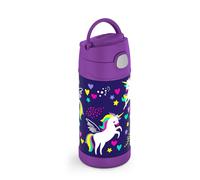 Thermos Funtainer - Cantimplora infantil de acero inoxidable con pajita de 0,35 l